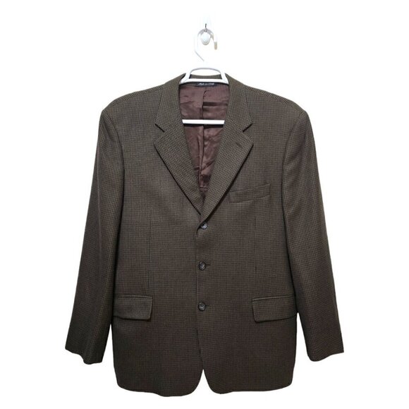 Harold Powell Vintage Houndstooth Lambswool Single Breasted Blazer Sz 42R